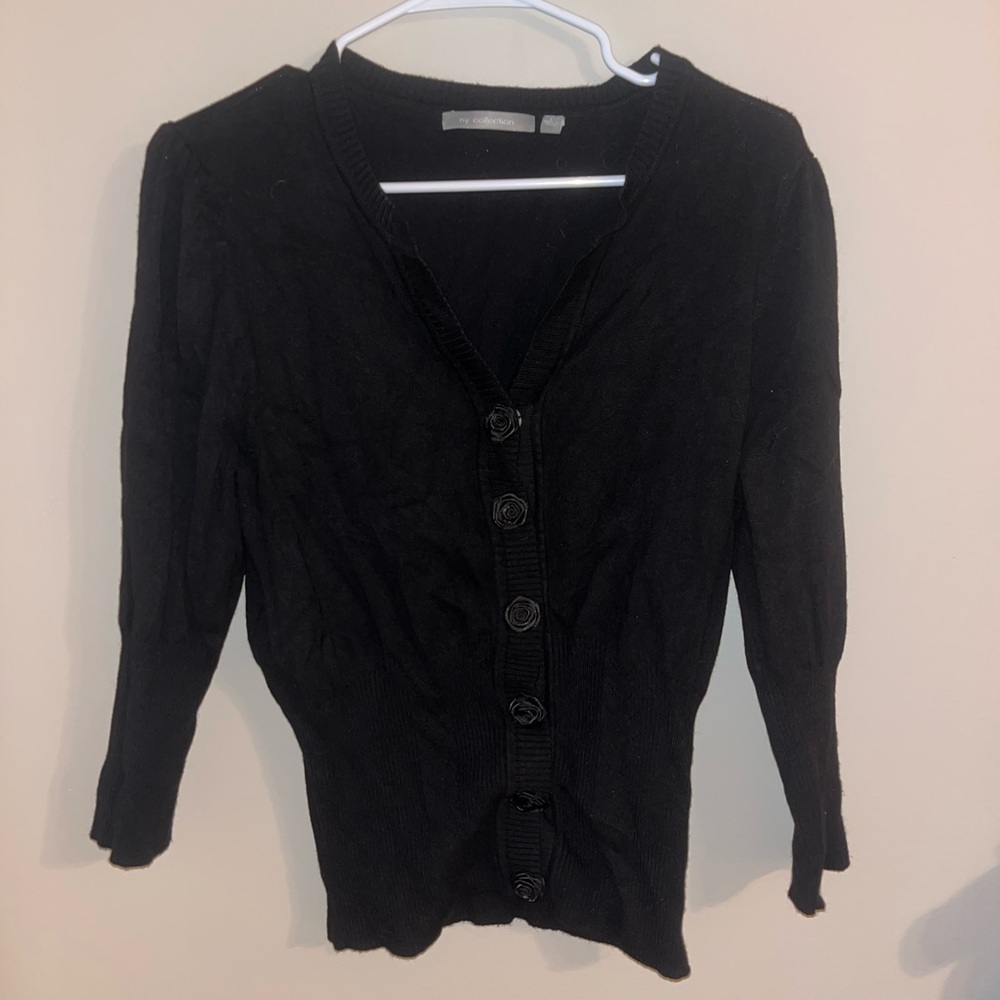 NY Collection Black Cardigan